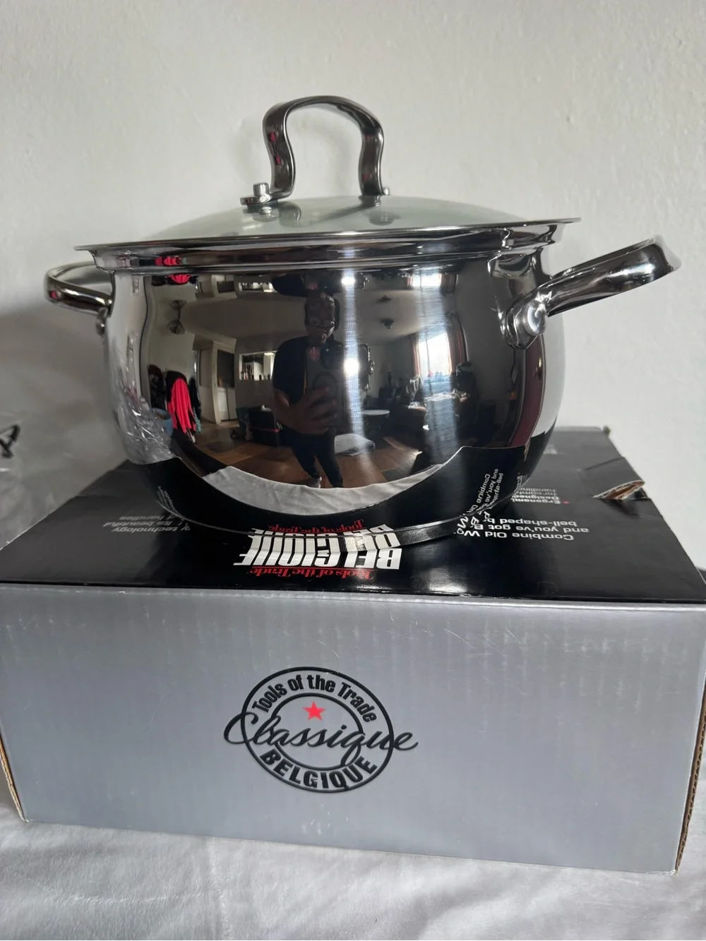 Belgique Classique 3 Qt Soup Pot NEW Stainless Steel Glass Lid